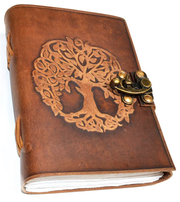 Tree of Life leather blank book w/ latch - Click Image to Close