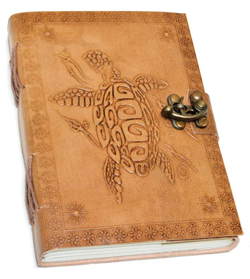 5" x 7" Turtle Embossed leather w/ latch - Click Image to Close