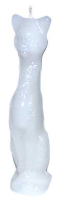 6"-7" White Cat candle - Click Image to Close