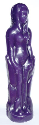 Purple Female candle 7" - Click Image to Close