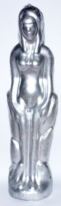 Silver Female candle 7" - Click Image to Close