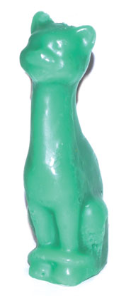 5 1/2" Green Cat candle - Click Image to Close