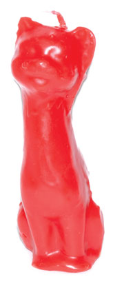 5 1/2" Red Cat candle - Click Image to Close