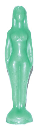 7 1/4" Green Woman candle