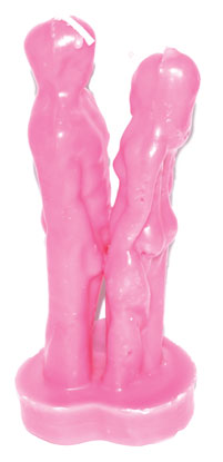 7" Pink Face to Face Lover candle - Click Image to Close