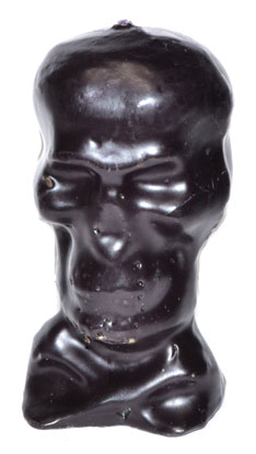 4 3/4" Black Skull candle - Click Image to Close