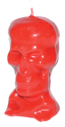 5 1/2" Red Skull candle - Click Image to Close