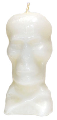 5 1/2" White Skull candle - Click Image to Close