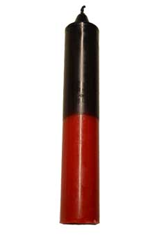 9" Black/ Red pillar candle - Click Image to Close