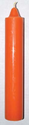 9" Orange pillar candle - Click Image to Close