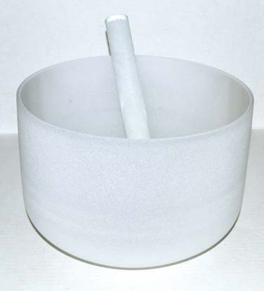 8" Off White Crystal Singing Bowl - Click Image to Close