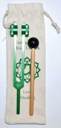 8 1/2" Heart (green) tuning fork - Click Image to Close