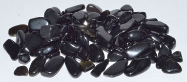 1 lb Obsidian, Black tumbled chips 7-9mm - Click Image to Close