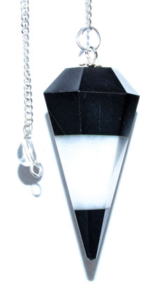 6-sided Tourmaline & White Agate pendulum - Click Image to Close