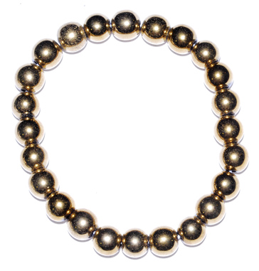 8mm Gold plated Hematite bracelet - Click Image to Close