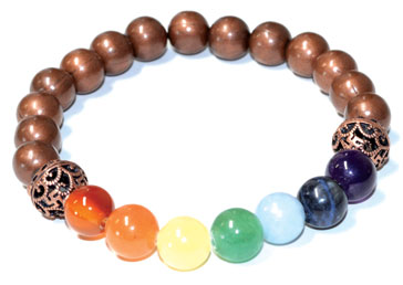 8mm 7 Chakra Copper beads - Click Image to Close
