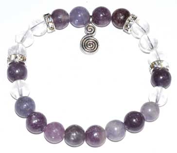 8mm Lepidolite with Double Spiral