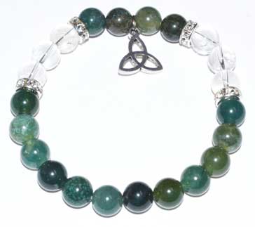 8mm Moss, Green/ Triquetra - Click Image to Close