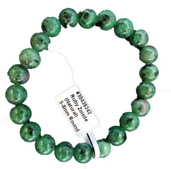 5mm - 8mm Ruby Zoisite bracelet - Click Image to Close