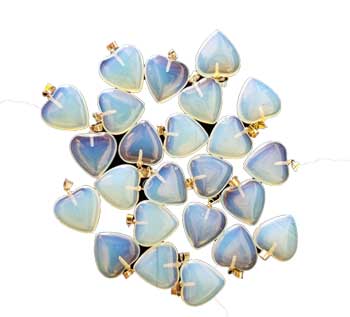 3/4" (20mm) Opalite heart (pack of 24)