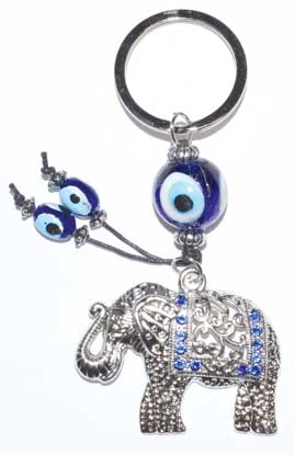 Elephant Evil Eye keychain - Click Image to Close