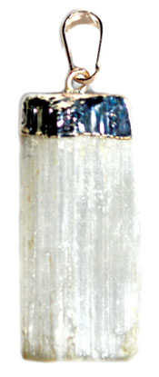 Selenite utumbled pendant - Click Image to Close