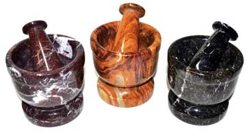 3 3/4" assorted mortar and pestle set - Click Image to Close