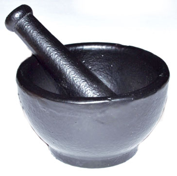 2 3/4" Cast Iron mortar and pestle set - Click Image to Close