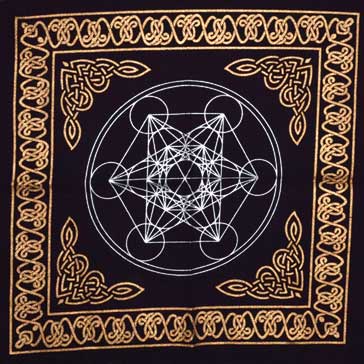 18"x18" Metatrons Cube altar cloth - Click Image to Close