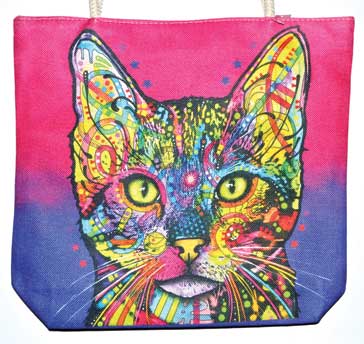 14" x 16" Cat jute tote bag - Click Image to Close