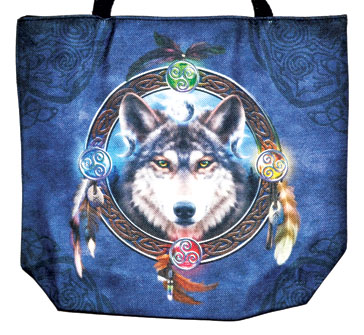 14" x 16" Wolf jute tote bag - Click Image to Close