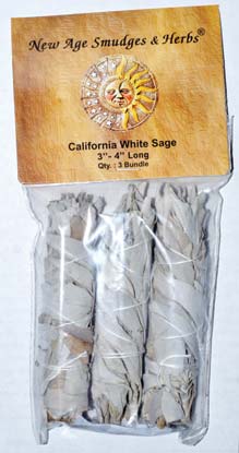 White Sage smudge 3pk 3" - Click Image to Close