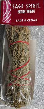 Sage & Cedar smudge stick 7" - Click Image to Close