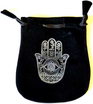 Hand of Compassion Velveteen Black Bag 5" - Click Image to Close