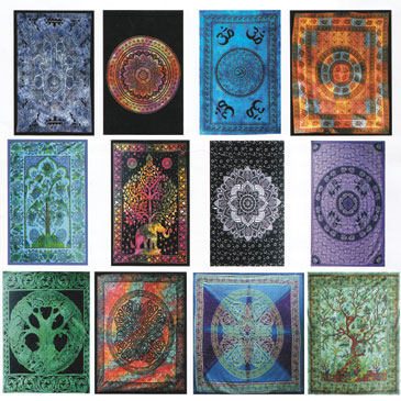 58" x 82" Assorted Design tapestry (mixed colors) - Click Image to Close