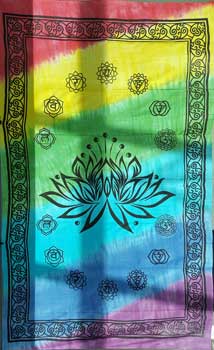 72" x 108" Lotus Chakra tapestry