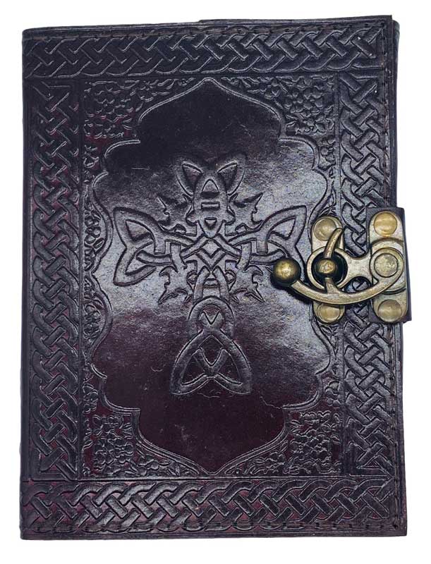 Celtic Cross leather blank book w/ latch - Click Image to Close