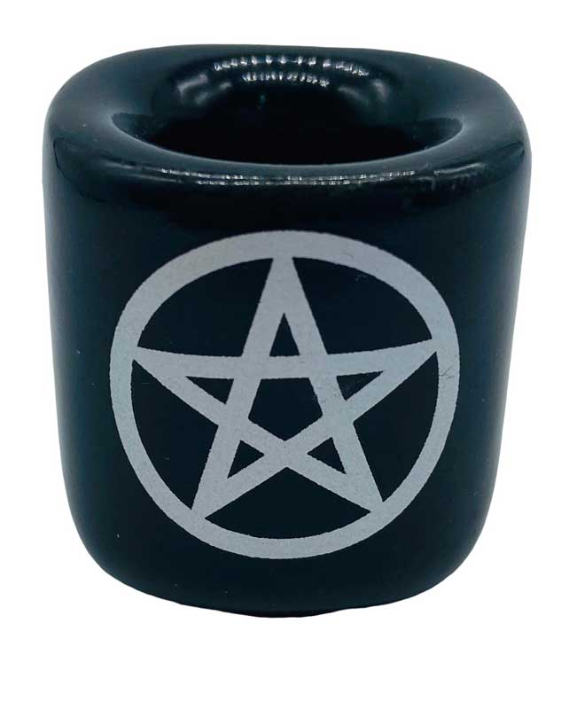 Pentagram Black ceramic holder - Click Image to Close