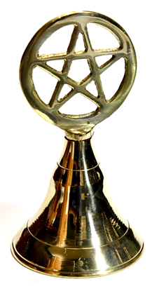 4" Pentagram brass bell - Click Image to Close