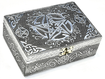 5" x 7" Pentagram metal over wood box - Click Image to Close