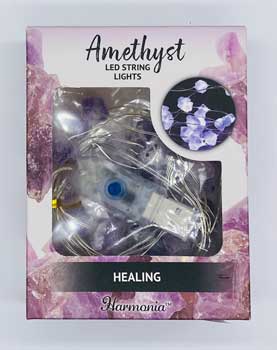 6.5 ft LED light string Healing (amethyst) - Click Image to Close
