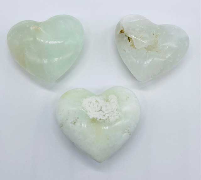 2" Jade, White heart - Click Image to Close