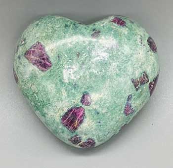 3" Ruby Zoisite heart - Click Image to Close