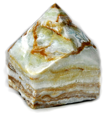 Calcite, Caribbean top polished point - Click Image to Close
