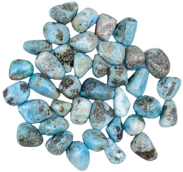 1 lb Larimar tumbled stones - Click Image to Close