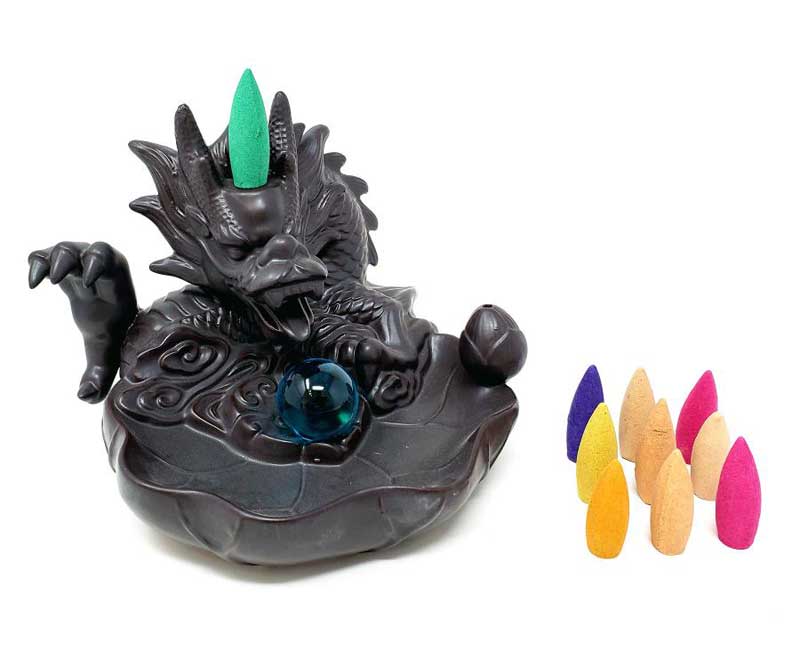 5" Dragon W Glass Ball back flow burner - Click Image to Close