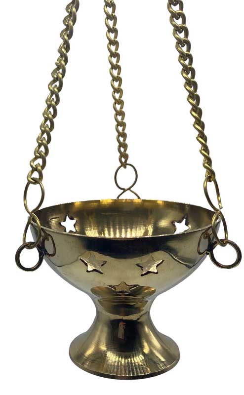 Brass Hanging incense burner - Click Image to Close
