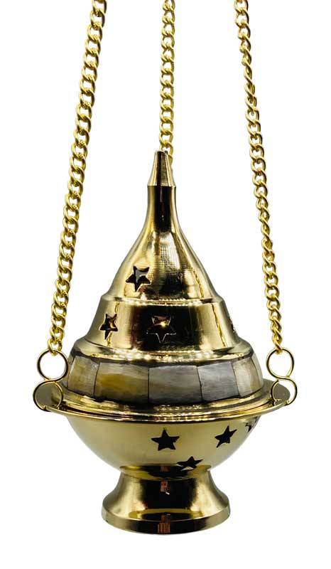 5" Star Hanging Brass Burner - Click Image to Close