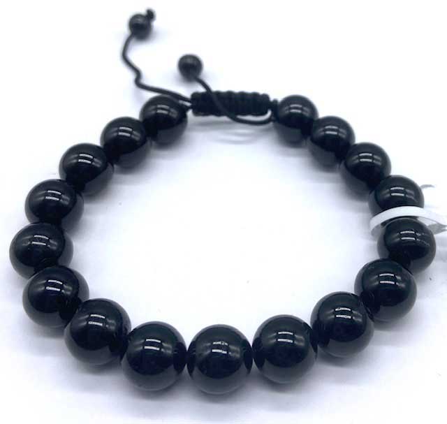 10mm Turmaline, Black bracelet - Click Image to Close