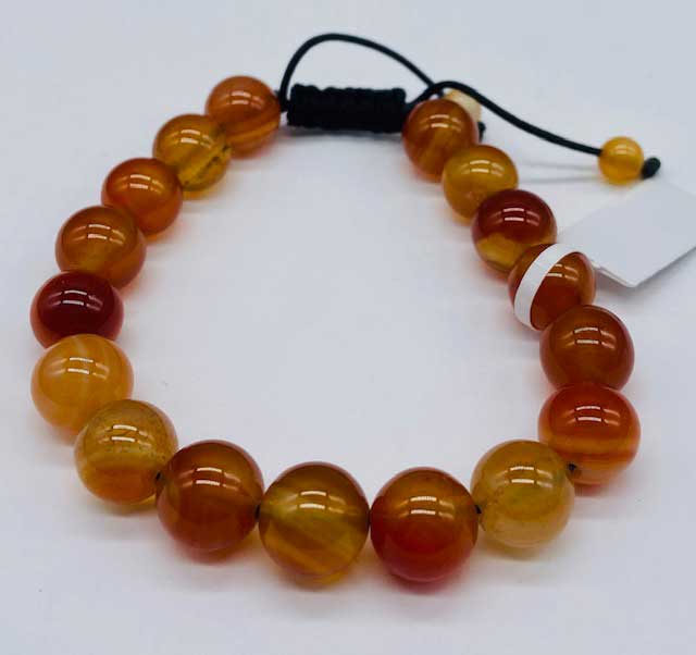 10mm Agate, Red bracelet - Click Image to Close